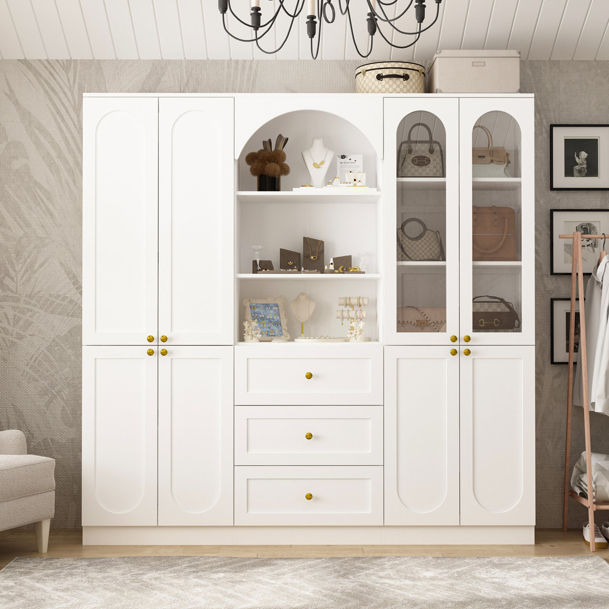 Elegent+Wardrobe+With+Strong+Storage+And+White+Finish (2) کمد لباس مدل الیس - تصویر 1