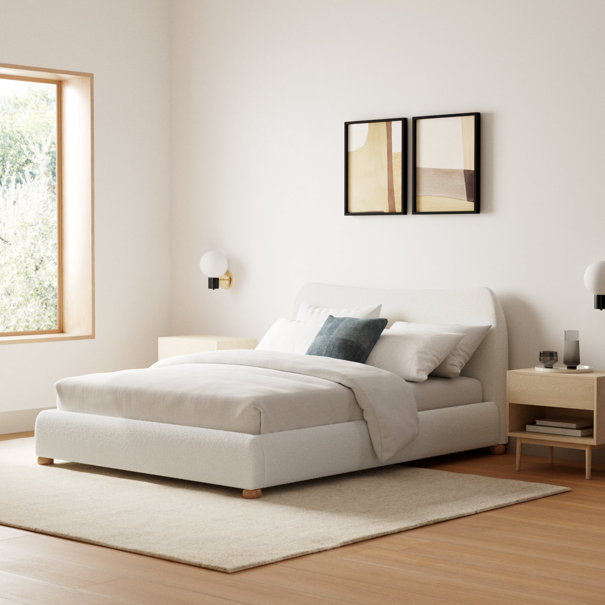 Liza+Upholstered+Bed-1866489356-1866489357 (1) تخت نوجوان مدل لیزا - تصویر 1