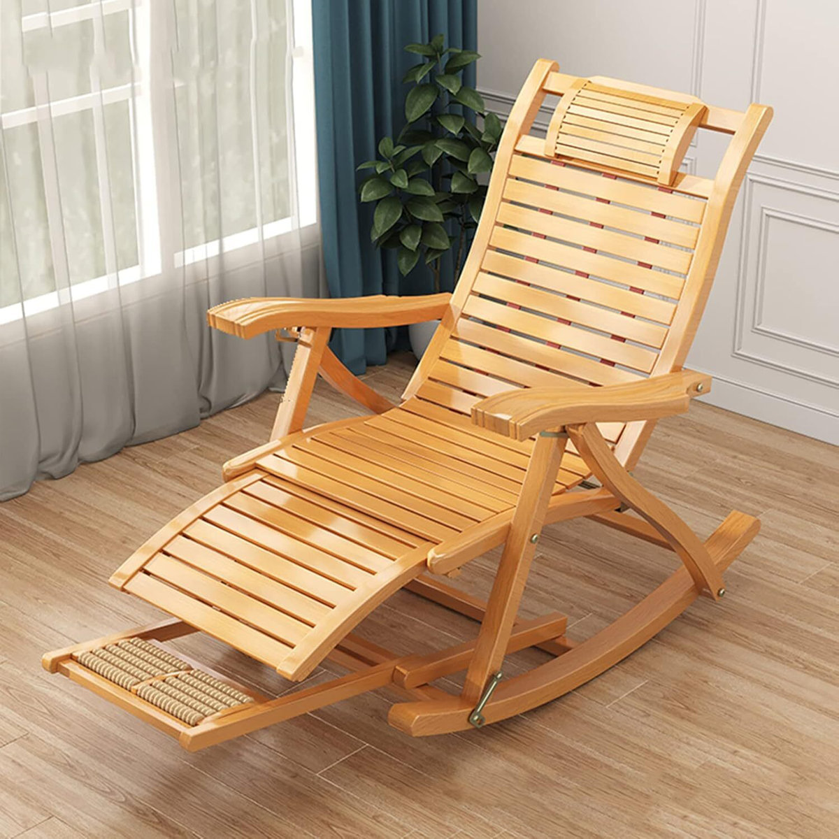 Bamboo+Folding+Rocking+Chair+Recliner++for+Indoor+Outdoor+Use صندلی گهواره ای مدل تالیاه - تصویر 1
