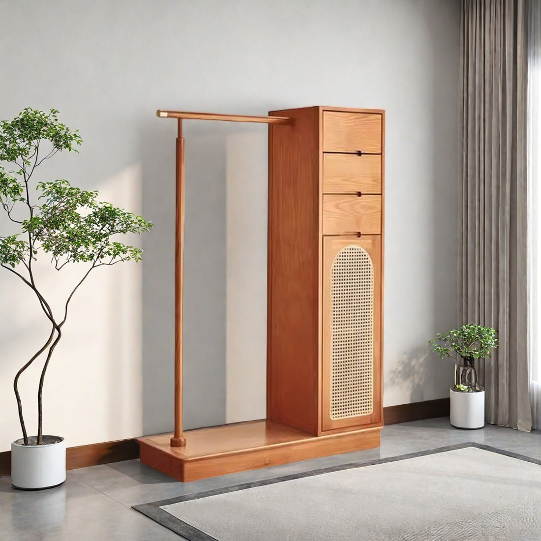 Solid+Wood+Coat+Rack+with+Storage+with+Durable-112210817 رگال لباس مدل استورکیس - تصویر 1